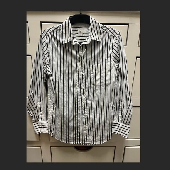 a new day Tops - A New Day Black and white striped button down